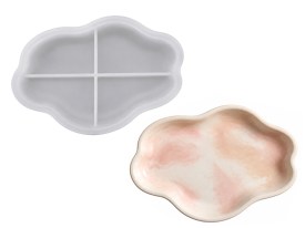 Molde silicona bandeja irregular bordes ondulados